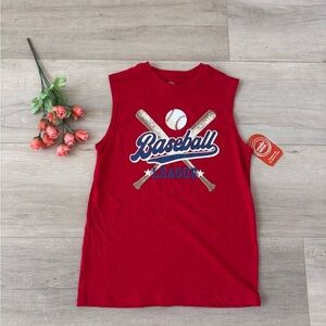 Wonder Nation Boys Baseball sleeveless tee NWT L 10/12